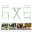 SET TAVOLO E SEDIE DA GIARDINO ED ESTERNO IN METALLO VERDE, SET DA 3 PEZZI PIEGHEVOLE E SALVASPAZIO