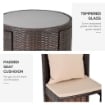 SET TAVOLINO E 2 SEDIE DA ESTERNO IN PE RATTAN MARRONE E BEIGE