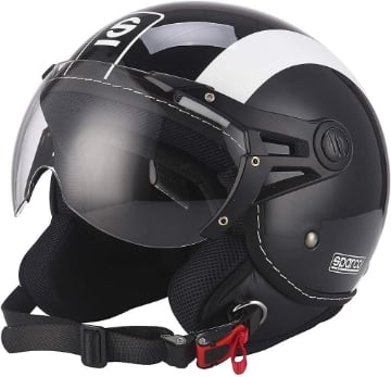 CASCO SPARCO SP501 DEMI-JET NERO E BIANCO MISURA S