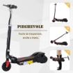 MONOPATTINO ELETTRICO PIEGHEVOLE ALTEZZA REGOLABILE 82-93CM FRENO 12KM/H NERO