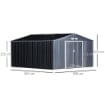 CAPANNO PER ATTREZZI IN ACCIAIO ZINCATO CON VERNICE PROTETTIVA IMPERMEABILE ANTIRUGGINE  3.4 X 3.82 X 2 M