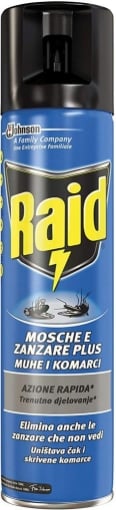 RAID SPRAY INSETTICIDA MOSCHE E ZANZARE 400 ML