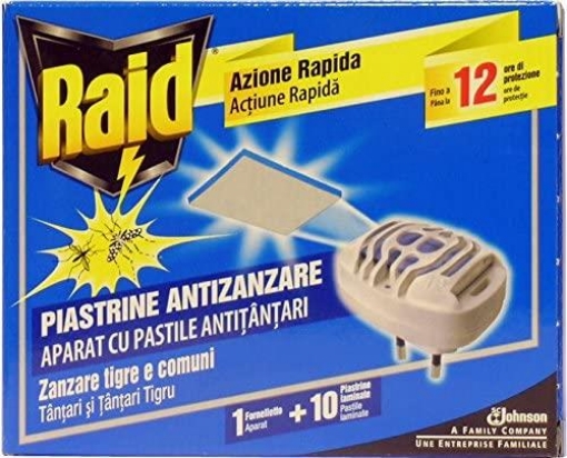 RAID EMANATORE ELETTRICO ANTIZANZARE + 10 PIASTRINE