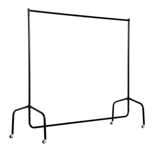 STENDER RELLA PORTA ABITI CON 4 ROTELLE IN FERRO, 150X60X150CM