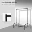 STENDER RELLA PORTA ABITI CON 4 ROTELLE IN FERRO, 150X60X150CM