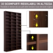 LIBRERIA DA MURO IN LEGNO, MARRONE, 195X102X23.5CM