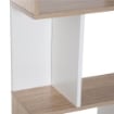 LIBRERIA DI DESIGN MODERNO 4 RIPIANI LEGNO NATURALE E BIANCO, 60X24X148CM