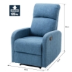 POLTRONA RELAX RECLINABILE MANUALE CON POGGIAPIEDI PORTATA 125KG TESSUTO BLU