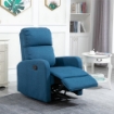 POLTRONA RELAX RECLINABILE MANUALE CON POGGIAPIEDI PORTATA 125KG TESSUTO BLU