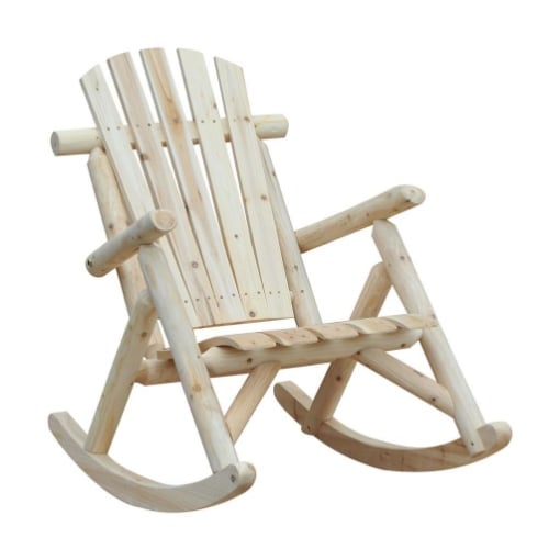 SEDIA A DONDOLO DA GIARDINO STILE ADIRONDACK IN LEGNO 66 X 96 X 98 CM