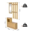 MOBILE GUARDAROBA SCARPIERA REGOLABILE E SPECCHIO CON APPENDIABITI 6 GANCI PER INGRESSO E CAMERA DA LETTO 90X22X116CM LEGNO