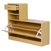 MOBILE GUARDAROBA SCARPIERA REGOLABILE E SPECCHIO CON APPENDIABITI 6 GANCI PER INGRESSO E CAMERA DA LETTO 90X22X116CM LEGNO