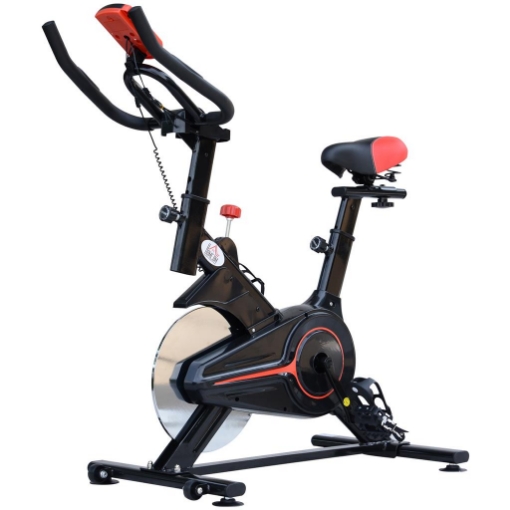 CYCLETTE PER ALLENAMENTO AEROBICO CON DISPLAY LCD, NERO E ROSSO