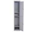 ARMADIETTO GUARDAROBA IN ACCIAIO 4 RIPIANI 2 PORTE CON CHIUSURA DI SICUREZZA GRIGIO 38X46X180CM