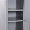 ARMADIETTO GUARDAROBA IN ACCIAIO 4 RIPIANI 2 PORTE CON CHIUSURA DI SICUREZZA GRIGIO 38X46X180CM