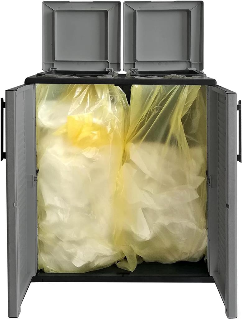 Il Numero 1 Del Risparmio-ARMADIO PATTUMIERA BASSO IN PLASTICA 2 SCOMPARTI DIMENSIONI 68X37X H 84 Cm Okx Main 510