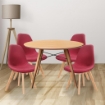 MAURY'S SET 4 SEDIA DA ARREDO CON GAMBE IN LEGNO DI COLORE RED 