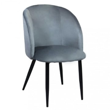 POLTRONA YASMINA IN VELLUTO 50 X 50 X 76 CM GRIGIO CHIARO OKX