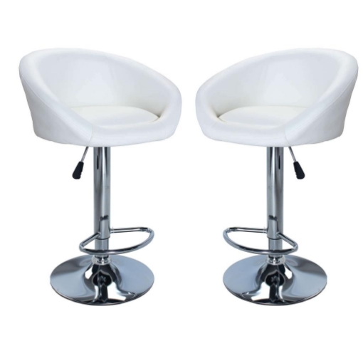 SGABELLO MIKE GIREVOLE IN ECOPELLE 47,5X52,5X80,5 CM BIANCO OKX