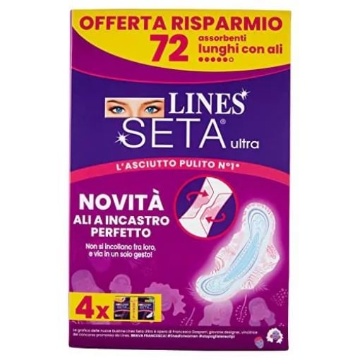 LINES SETA ULTRA ASSORBENTI LUNGO CON ALI 72PZ OKX