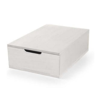 CASSETTO BIANCO PORTAOGGETTI  IN LEGNO CON DIVISORI 22X32X10 CM OKX