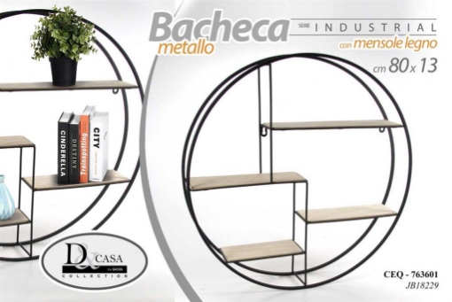 INDUSTRIAL BACHECA FORMA TONDA CON 4 MENSOLE 80 X 13 CM 