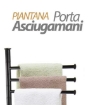 PIANTANA PORTA ASCIUGAMANI NERO IN ACCIAIO 20X83 CM OKX