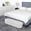 PANCA CONTENITORE TEDDY 122X41X47CM IN TESSUTO BIANCO 