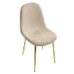 SEDIA IMBOTTITA TEDDY IN TESSUTO BEIGE CON GAMBE ORO 44X48X88 CM 