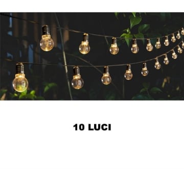 HIGH-TECH CATENA LUMINOSA AD ENERGIA SOLARE DA 10 LAMPADIN 5 CM LUNGHEZZA 2 MT