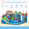 OUTSUNNY CASTELLO GONFIABILE PER BAMBINI CON SCIVOLO, TRAMPOLINO E PISCINA, 390X300X197CM