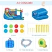 OUTSUNNY CASTELLO GONFIABILE PER BAMBINI CON SCIVOLO, TRAMPOLINO E PISCINA, 390X300X197CM