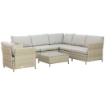 OK SALOTTO DA GIARDINO 7 PEZZI MODULABILE IN RATTAN PE CON CUSCINI, BEIGE