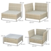 OK SALOTTO DA GIARDINO 7 PEZZI MODULABILE IN RATTAN PE CON CUSCINI, BEIGE