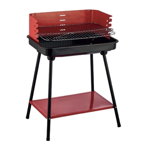 MAURY'S BARBECUE RETTANGOLARE CON RIPIANO 58X38XH82 CM IN COLORE ROSSO OKS