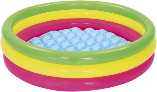 BESTWEY PISCINA SUMMER 3 ANELLI 102X25CM FONDO GONFIABILE FUORI TERRA IN GOMMA