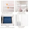 ARMADIO MODERNO GUARDAROBA 2 ANTE CON SPECCHIO E 3 CASSETTI, MENSOLE + BARRA APPENDIABITI 80X50X180CM BIANCO