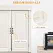 CREDENZA CUCINA CON 2 ARMADIETTI E CASSETTO IN STILE COLONIALE  80X35X180 CM BIANCO