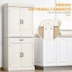 CREDENZA CUCINA CON 2 ARMADIETTI E CASSETTO IN STILE COLONIALE  80X35X180 CM BIANCO