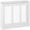 COPRI TERMOSIFONE MODERNO ED ELEGANTE A DOGHE PER LA CASA IN MDF E ACCIAIO 90X18X84 CM BIANCO