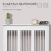 COPRI TERMOSIFONE MODERNO ED ELEGANTE A DOGHE PER LA CASA IN MDF E ACCIAIO 90X18X84 CM BIANCO