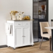 CARRELLO DA CUCINA PORTASPEZIE A 3 LIVELLI E 4 RUOTE IN MDF E TRUCIOLAT  89X45X89 CM BIANCO