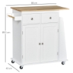 CARRELLO DA CUCINA PORTASPEZIE A 3 LIVELLI E 4 RUOTE IN MDF E TRUCIOLAT  89X45X89 CM BIANCO