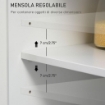 CARRELLO DA CUCINA PORTASPEZIE A 3 LIVELLI E 4 RUOTE IN MDF E TRUCIOLAT  89X45X89 CM BIANCO