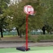 CANESTRO DA BASKET AUTOPORTANTE CON ALTEZZA REGOLABILE 210-260 CM E RUOTE COLOR ROSSO