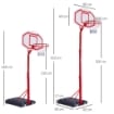 CANESTRO DA BASKET AUTOPORTANTE CON ALTEZZA REGOLABILE 210-260 CM E RUOTE COLOR ROSSO