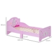 LETTO PER BAMBINI DA 3-6 ANNI CON SPONDE DI SICUREZZA E DOGHE IN LEGNO 143L X 73P X 60A CM ROSA
