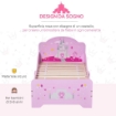 LETTO PER BAMBINI DA 3-6 ANNI CON SPONDE DI SICUREZZA E DOGHE IN LEGNO 143L X 73P X 60A CM ROSA