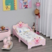 LETTO PER BAMBINI PRINCESS DA 3-6 ANNI CON SPONDE DI SICUREZZA E DOGHE IN LEGNO 143L X 73P X 60A CM ROSA