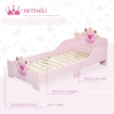 LETTO PER BAMBINI PRINCESS DA 3-6 ANNI CON SPONDE DI SICUREZZA E DOGHE IN LEGNO 143L X 73P X 60A CM ROSA